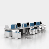 THINK-C 120° Y-Shaped Metal Frame Modular Office Workstation Desk - Gavisco Office Furniture